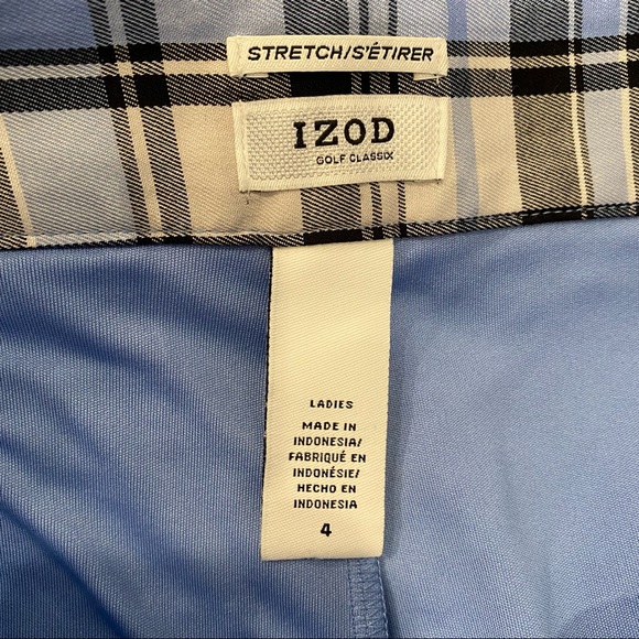 IZOD NWOT Golf Classic Blue/White/Black Plaid Skort 4 - Picture 9 of 12